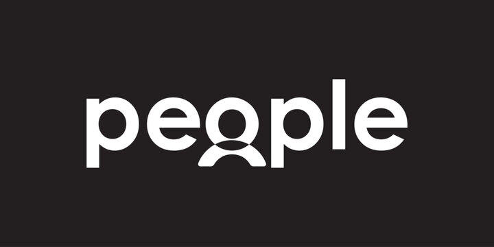 People text logo design, people text typography logo vector icon symbol