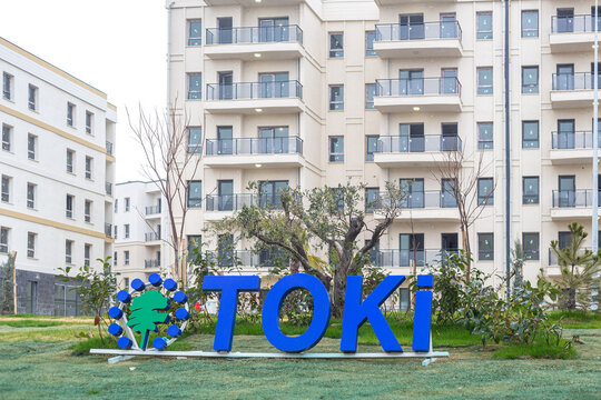 Newly constructed social housing in Antakya, Emek by Housing Development Administration (TOKI). Antakya, Hatay, T&uuml;rkiye - January 23, 2026.