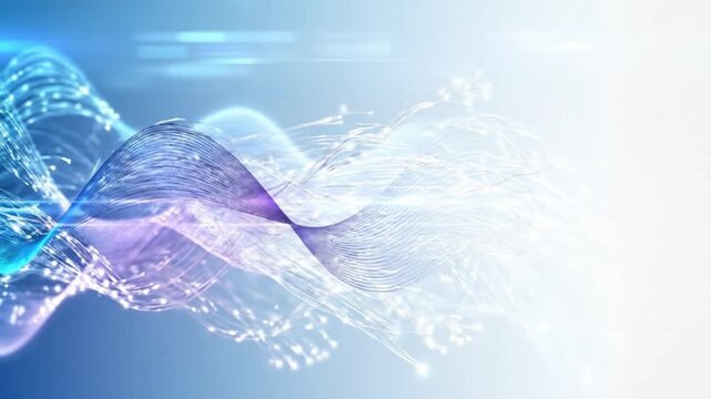 Soft SaaS banner with abstract tech waves clean modern minimal background