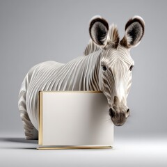 Obraz premium A stylized zebra presenting a blank canvas for creativity.