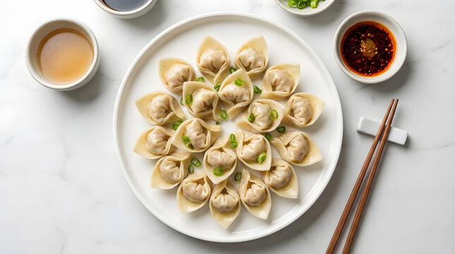 Delicious dumplings on a plate.