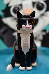 Naklejka premium Lego cat portrait 