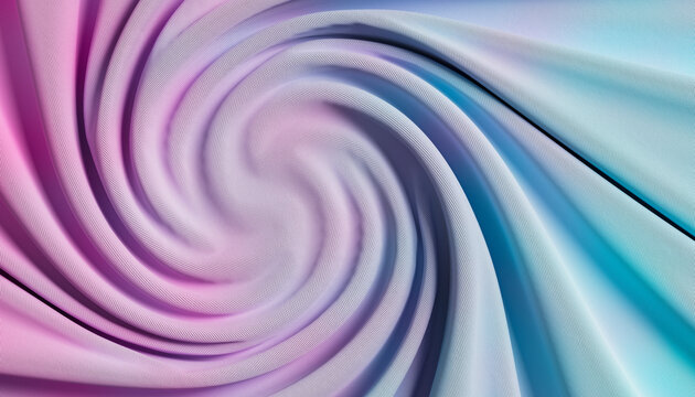 3D pastel fabric spiral with smooth texture and soft swirl