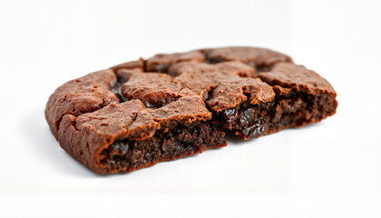 Fototapeta premium Chocolate brownie dessert with a gooey center on white background 