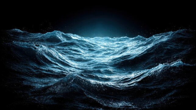 Sheet Lightning Illuminating a Vast, Stormy Ocean at Night