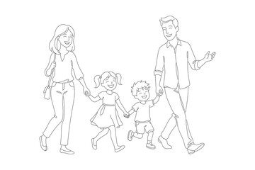 Naklejka premium happy family holding hands together