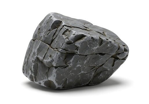 A large gray rock with a rough texture