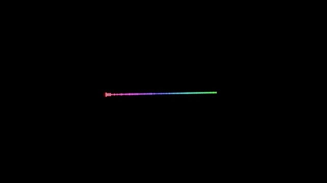 Audio waveform line pulses with sound. Audio waveform line shows neon glow. This audio waveform line provides a clean visualization for music streaming and tech podcast projects.