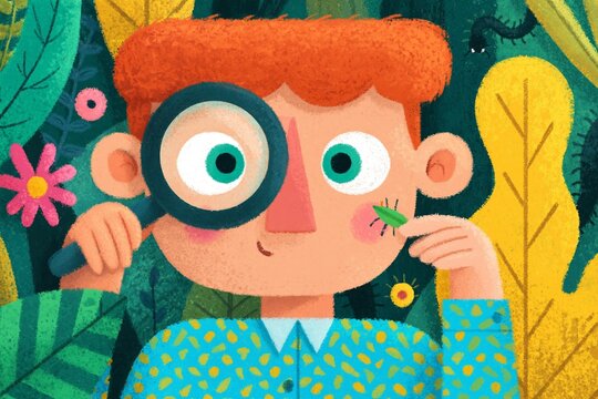 Inquisitive Child Exploring Nature with Binoculars