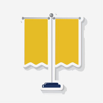 Two Yellow Flags on a Pole
