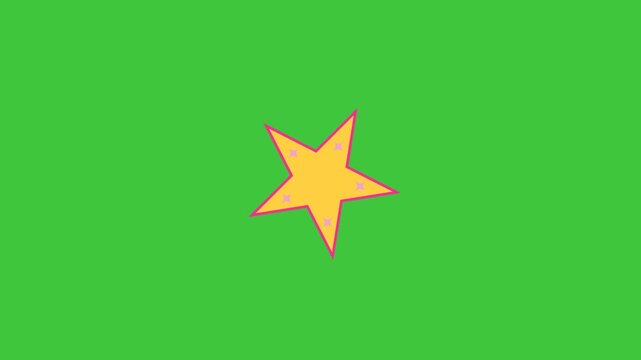 rotating moving star animation with green screen background