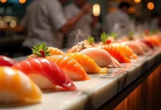 Exclusive Omakase Sushi Showcase Culinary Art at Tokyo-style Counter High-end Dining Experience
