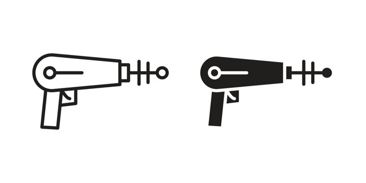 Laser gun icon in line design. editable stroke icon vector. EPS10