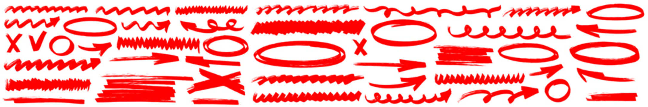 Dynamic hand sketch, highlight brightens twice, marker follows the line, arrow repeats, pen and underline define each stroke.