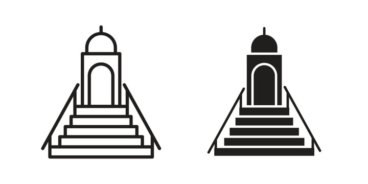 Minbar icon in line design. editable stroke icon vector. EPS10