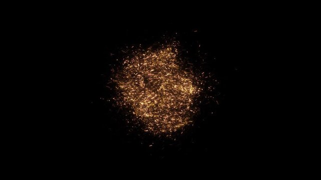 Sparks Hit for Bullet Hits, Metal Hits or Welding machine sparks , Magical Sparky Porta Magic Spells Sparks Effect VFX glitter spark ring circle deep with sparkling fireworks golden light, applicable