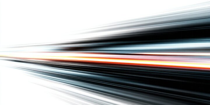 Streaks of light convey speed and motion across a white background.