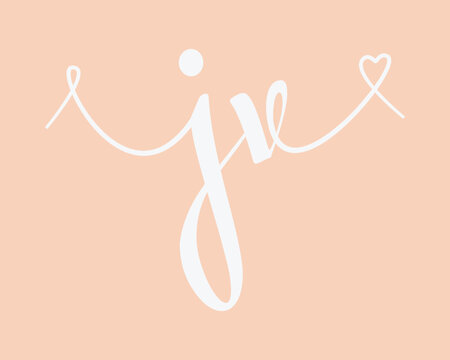 JV initial wedding monogram calligraphy vector illustration. Hand drawn lettering j and v love logo design for valentines day poster, greeting card