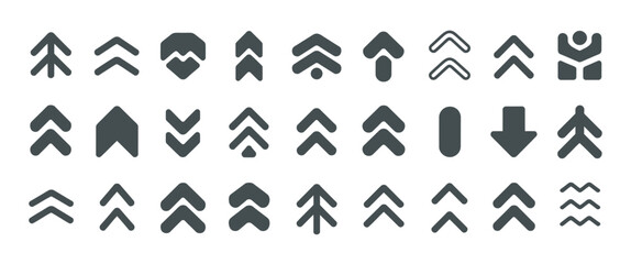 Fototapeta premium Assortment of directional arrow and abstract shape icons for web and app interface design