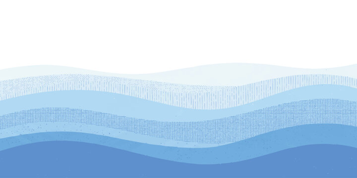 Abstract blue waves pattern with layered gradient shapes and soft lines