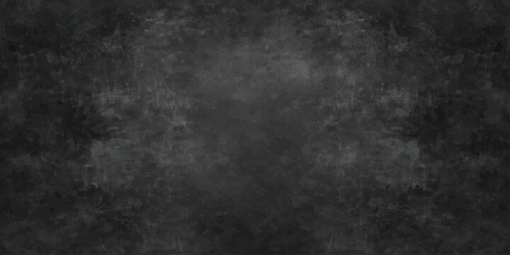 A dark aged grunge texture design featuring a rough gray stone surface and blank vintage paper pattern on an old dirty concrete wall backdrop