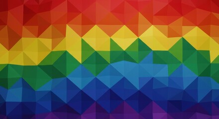 Obraz premium Abstract geometric polygonal rainbow design