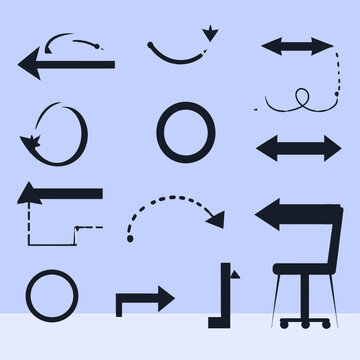 Conjunto de &Iacute;cones de Setas para Diagramas de Neg&oacute;cios Apresenta&ccedil;&otilde;es e Navega&ccedil;&atilde;o de Interface de Usu&aacute;rio
