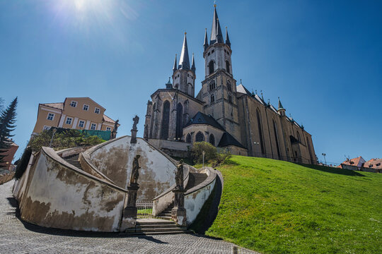 The Church of St. Nicholas and St. Elizabeth in the old town of Cheb, Czech Republic
