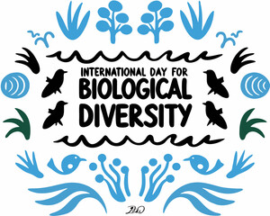 Obraz premium International Day for Biological Diversity Vector Illustration, Nature Conservation Awareness Design