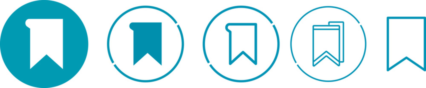 remium bookmark icon set and save sign collection, featuring professional vector symbols for web browser favorites and digital reading lists.