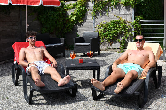 Two friends in the garden