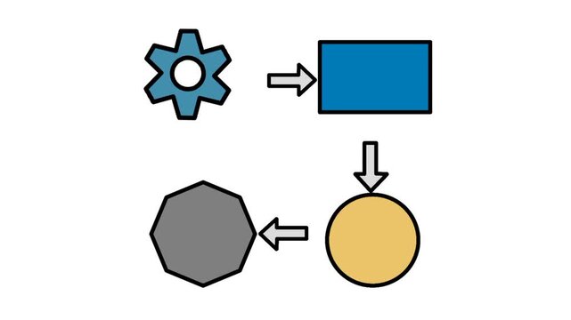 Workflow process icon showing organized steps, efficiency, management, and structured business flow concept