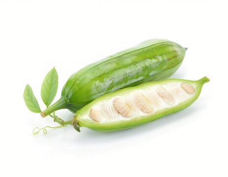 Fresh Caigua Achocha isolated on white background