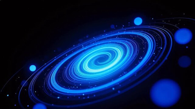 Blue glowing spiral galaxy