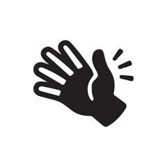Obraz premium Dynamic black hand symbol depicting a welcoming wave or an energetic clap
