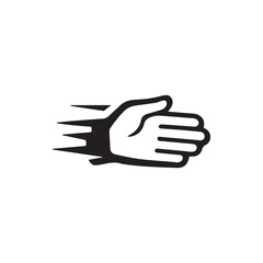 Obraz premium Dynamic Fist Icon Symbolizing Force Power and Rapid Forward Movement