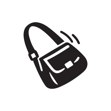 Sleek black shoulder bag icon a versatile fashion accessory graphic asset