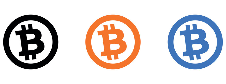 Professional Bitcoin Cryptocurrency Icon for Digital Payment Blockchain Technology and Finance Concept Vector Illustration.