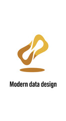 Fototapeta premium Abstract golden data design with modern style and creative shape.