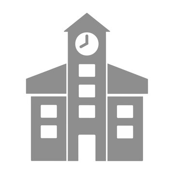 Vector of a modern school building with a clock tower