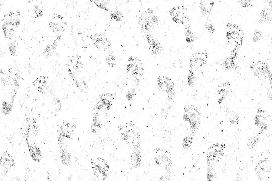 Grunge footprint pattern background with dirty texture abstract monochrome design