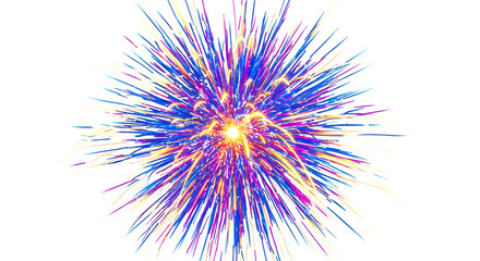 Obraz premium Vibrant colorful explosion on transparent background with dynamic lines radiating outward freely