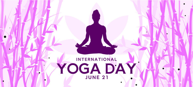 International yoga day - banner, poster, card - vector illustration