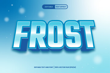 Fototapeta premium Frost Ice Cool Text Effect Editable 3D Vector Premium Modern Colorful Winter Style