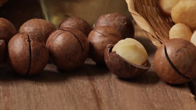 Macadamia nuts in a basket	