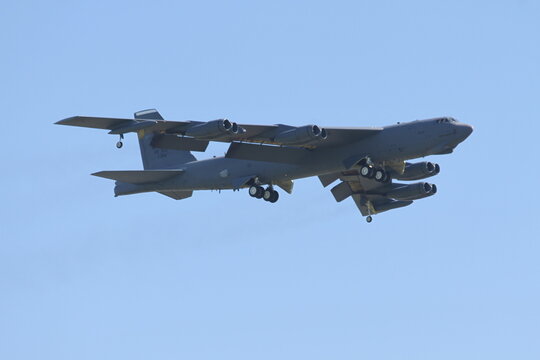 Strategic B-52 Bomber Aircraft Blue Sky