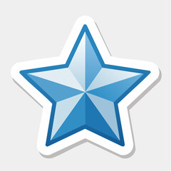 Obraz premium Blue Star Icon with White Outline