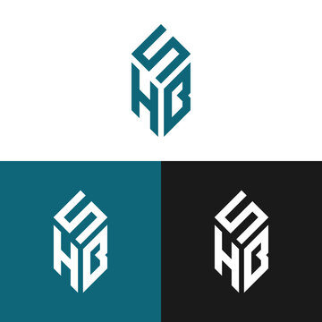 Creative geometric HSB initial symbol with Kaaba silhouette for Muslim community
