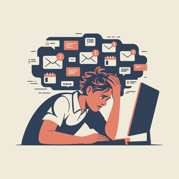 stress work karyawan kantor pusing banyak kerjaan 