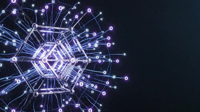 Futuristic SaaS banner with digital cloud network clean modern tech background